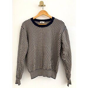 CLOSED Geometric Knit Sweater – S/M - Navy & Cream (Unisex Fit)